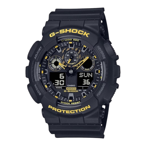 Casio G Shock GA-100CY-1A Mens Watch Black Yellow Analog Digital 200M