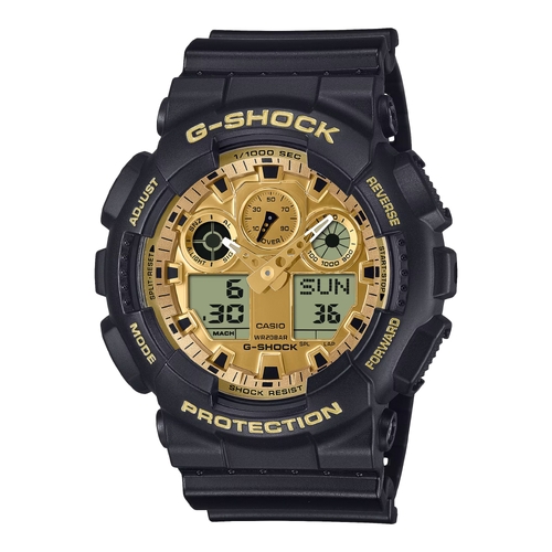 Casio G-SHOCK GA-100GGB-1A9 Mens Black Gold Mirror LCD Analog Digital Watch
