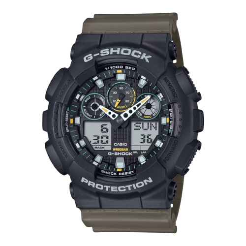 Casio G-SHOCK GA-100RGB-1A Mens Gloss Black Rainbow Vapor Analog Digital Watch
