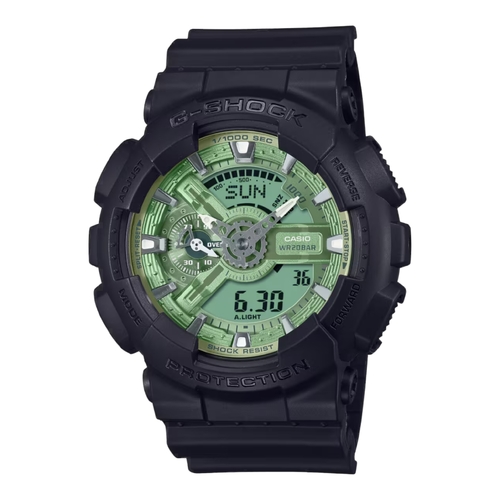 Casio G-SHOCK GA-110CD-1A3 Mens Black Sage Green Analog Digital Shock Watch
