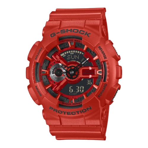 Casio G-SHOCK GA-110RRB-4A Mens Vivid Red Inverted LCD Analog Digital Watch