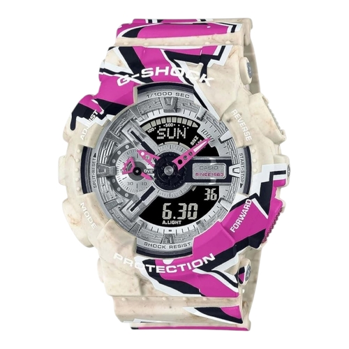 Casio G-Shock GA-110SS-1A Mens Watch Black Dial Multicolor Band 200M