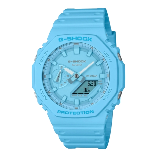 Casio G-Shock GA-2100-2A2 Mens Watch Blue Dial Blue Resin Band 200M