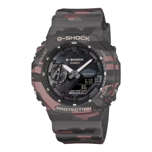Casio G-SHOCK GA-2100CMD-8A Mens Grey Camo Vapor Analog Digital Shock Watch