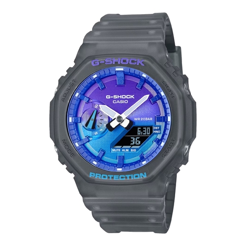 Casio G-SHOCK GA-2100FLS-8A2 Mens Grey Translucent Flame Analog Digital Watch