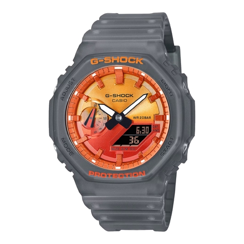 Casio G-SHOCK GA-2100FLS-8A4 Mens Flame Inside Grey Orange Watch