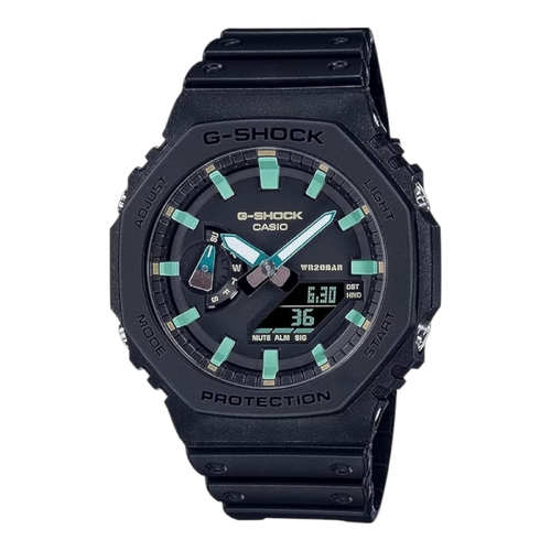 Casio G-Shock GA-2100RC-1ADR Mens Black Blue Analogue Digital Watch Rust Design