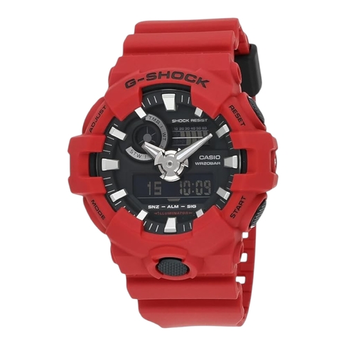 Casio G-Shock GA-700-4ADR Mens Red Analog Digital 200m Watch Resin Strap Quartz