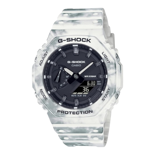 Casio G-Shock GAE-2100GC-7A Mens Watch Black Dial White Band 200M Set