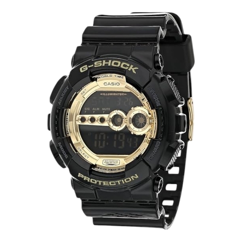 Casio G-Shock GD-100GB-1DR Mens Black Gold XL Digital Watch Shock Resistant 200M