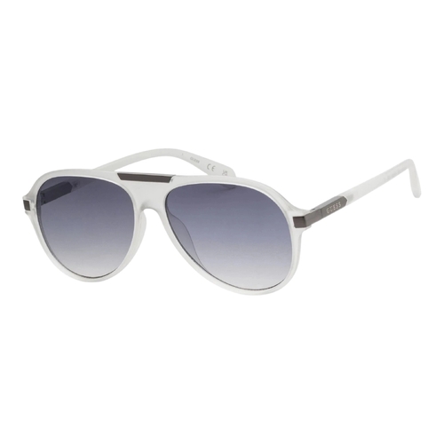 GUESS GF0237 27B Mens Sunglasses Crystal Frame Smoke Gradient Lens 57mm UV400
