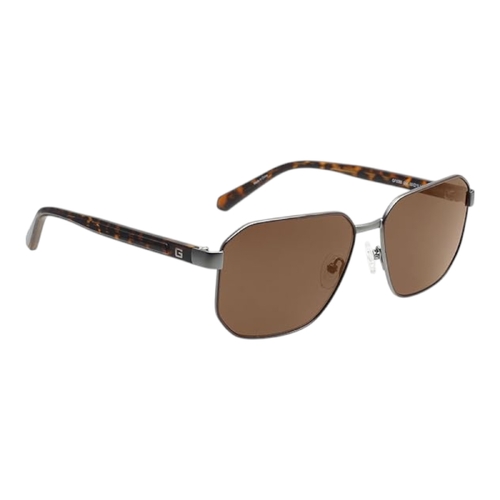 GUESS GF5086 09E Mens Sunglasses Matte Gunmetal Brown Oversized Square Frame