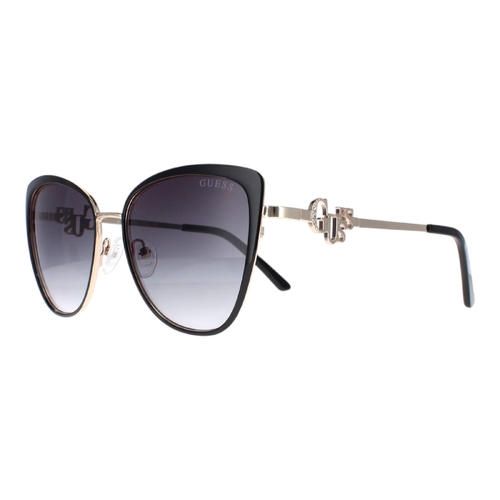 GUESS GF6141 01B Womens Sunglasses Cat Eye Black Frame Grey Gradient Lens