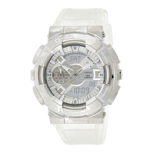 Casio G-Shock GM-110SCM-1A Mens Watch Silver Dial Camo Resin Band 200M
