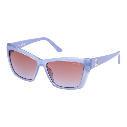 Guess GU00098 Womens Sunglasses Violet Frame Pink Lens 55mm UV400 Cat Eye