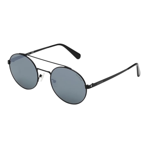 Guess GU6940 02Q Unisex Matte Black Green Mirror Round Sunglasses 53mm UV400
