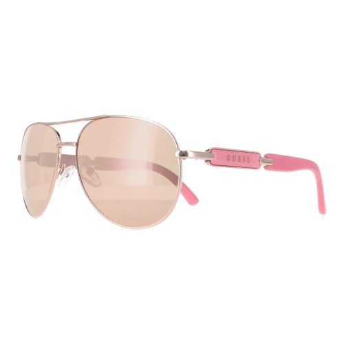 Guess Womens GU7404 28X Gold Frame Brown Lens 60mm Aviator Metal Sunglasses