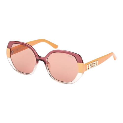 Guess GU7911 Womens Sunglasses Orange Frame Pink Lens 55mm UV400 Geometric