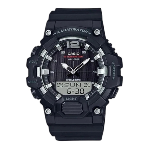 Casio HDC-700-1AV Mens Watch Black Dial Resin Band Digital Analog 100M