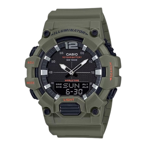 Casio HDC-700-3A2V Mens Watch Green Resin Band Analog Digital 100M