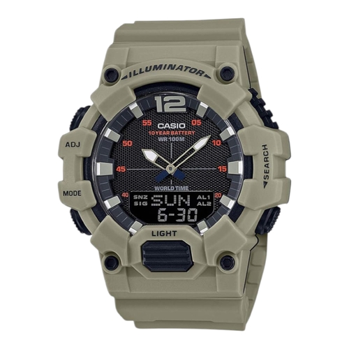 Casio HDC-700-3A3 Mens Watch White Dial Beige Resin Band Analog Digital