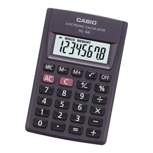 Casio HL-4A 8-Digit Portable Calculator Compact Pocket Size Battery Powered
