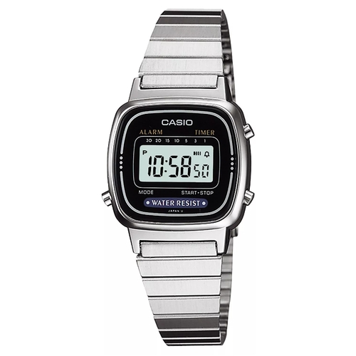 Casio LA670WA-1 LA670WA LA670 Silver Women&#39;s Ladies Digital Retro Vintage Watch