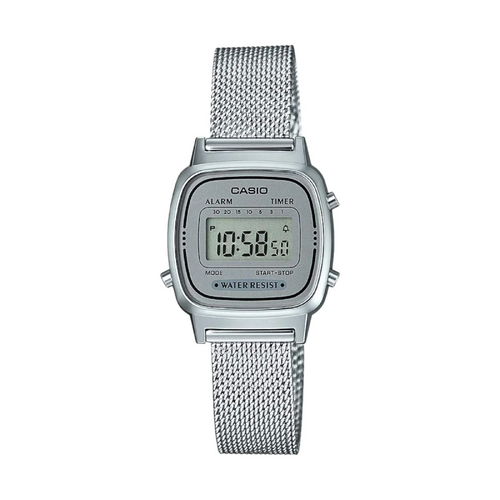 Womens Watch CASIO LA670WEM-7D Stainless Steel Mesh Gray