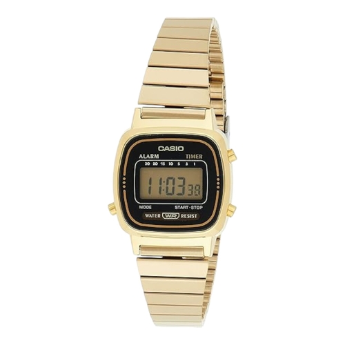 Casio LA670WGA-1DF Retro Gold Unisex Digital Watch Alarm Stopwatch Stainless Steel