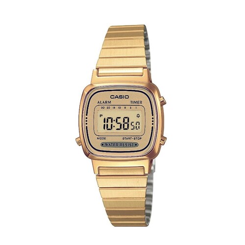 Casio Digital Stainless Steel Alarm Timer Stopwatch LA670WGA-9DF 30M Women Watch