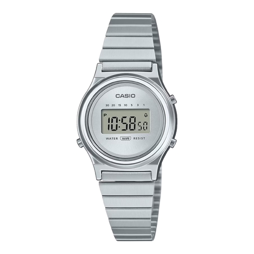 Casio LA700WE-7A Womens Vintage Silver Digital Round Watch Stopwatch Alarm