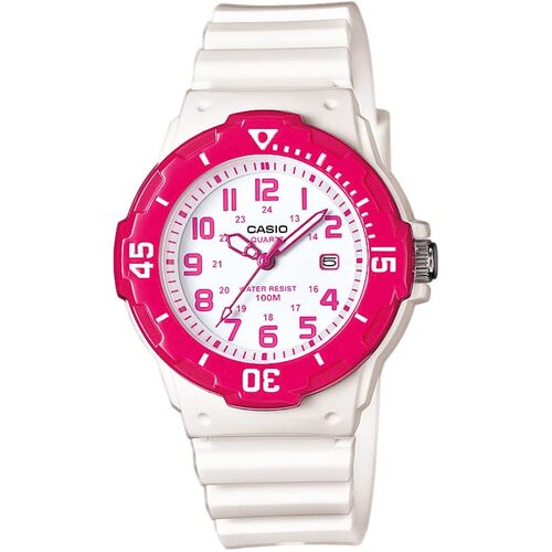 Casio Ladies White and Pink Analogue LRW200H-4B / LRW-200H-4B
