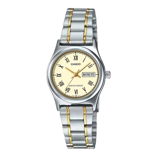Casio LTP-V006SG-9B Womens Watch Gold Tone Steel Band Day Date Analog