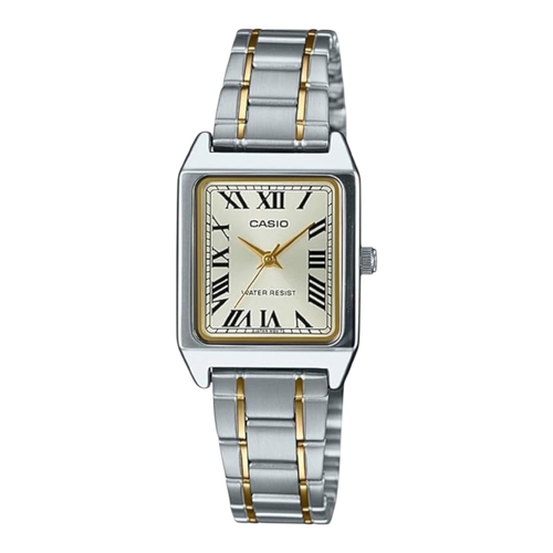 Casio LTP-V007SG-9B Womens Watch Two Tone Gold Dial Steel Band Water Resistant