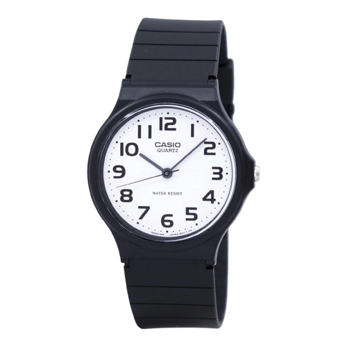 Casio MQ-24-7B2 Mens Analogue Watch Black Resin Band White Dial Casual Style