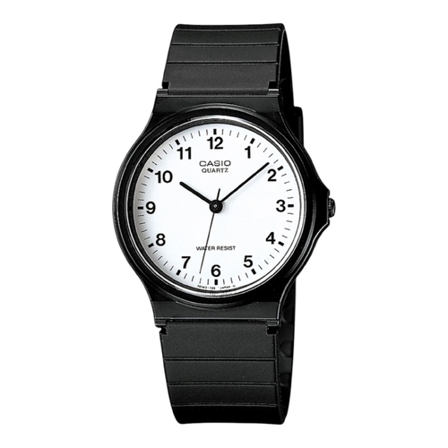 Casio MQ-24-7B Mens Analogue Watch Black Resin Band White Dial Classic Style