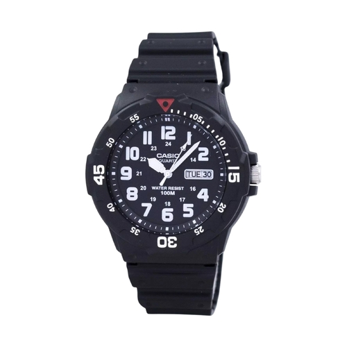 Casio Quartz Analog 100M Black Resin Strap MRW-200H-1BVDF Men&#39;s Watch