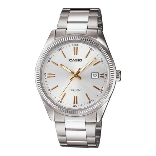 Casio MTP-1302D-7A2V Silver Stainless Steel Analog Men’s Watch with Date