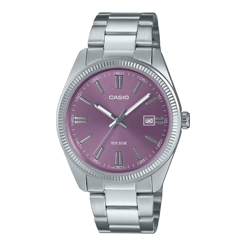 Casio Men’s Watch MTP-1302PD-6AVEF Lavender Purple Sunray Dial Steel Quartz 38mm