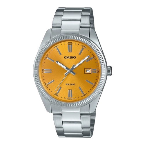 Casio Men’s Watch MTP-1302PD-9AVEF Yellow Dial Stainless Steel Quartz 50M 38mm