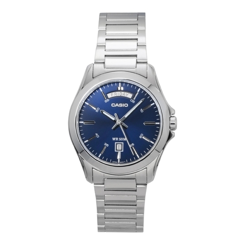 Casio MTP-1370D-2A2V Mens Blue Dial Stainless Steel Watch 50M Water Resistant