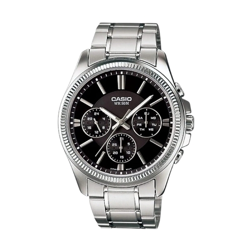Casio MTP-1375D-1AV Men’s Analog Quartz Watch Black Dial Stainless Steel 50M WR