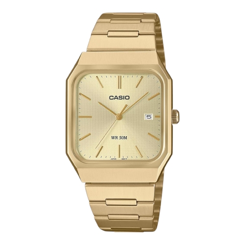 Casio MTP-B185G-9AV Mens Quartz Watch Gold Stainless Steel Date 50M