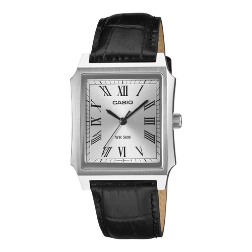 Casio MTP-B190L-7 Mens Analog Watch Silver Dial Leather Band 50M