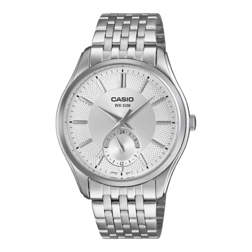 Casio MTP-B315D-7 Mens Analog Watch Silver Dial Steel Band 24 Hour Subdial 50M