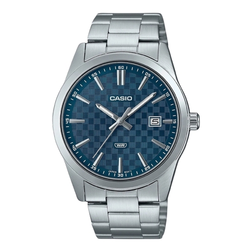 Casio MTP-VD03D-2A2 Mens Analog Watch Blue Dial Steel Band Date Display