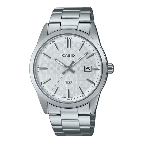 Casio MTP-VD03D-7A Mens Analog Watch Silver Dial Steel Band Date Quartz