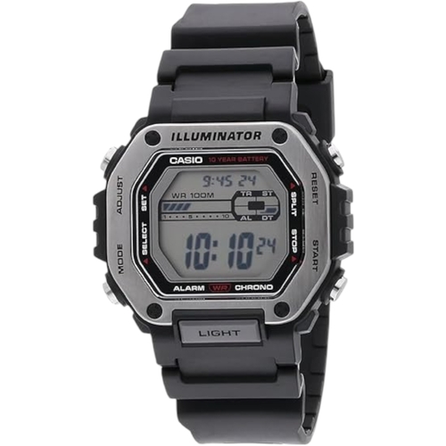 Casio MWD110H-1AV Mens Black Digital Watch 100m Steel Bezel 10 Year Battery