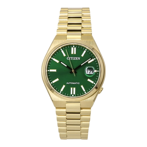Citizen NJ0152-51X Mens Watch Tsuyosa Automatic 40mm Green Dial Gold Band