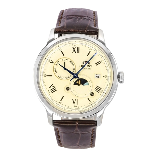 ORIENT RA AK0803Y30B Bambino Version 9 Men's Beige Sun Moon Auto Watch